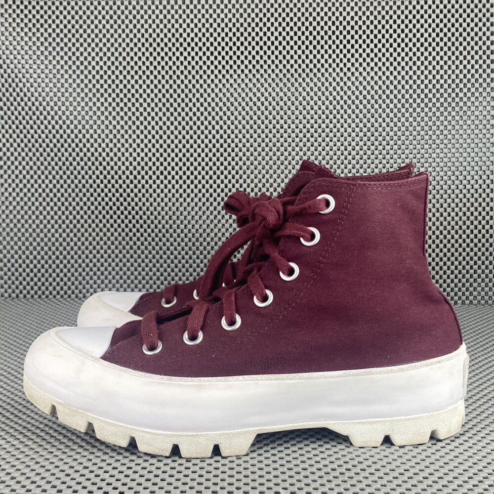 Converse Chuck Taylor All Star Sneakers Womens 6.5 Red Lugged Hi Top Lace Up - Picture 2 of 11
